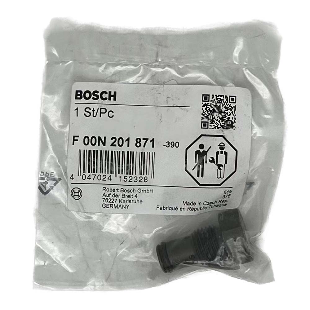 F00N201871 Bosch packaging relief valve from Manda. Original brand new and authentic with anti-counterfeiting. Suitable for CP4 oil pump. Advantages in stock. Welcome to inquire.